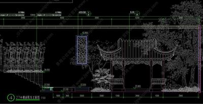 江南味中式文化庭院景观施工图