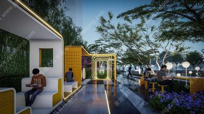 高含氧-高绿化-高品质-诗意栖居地-电压生活家-远大森林城主题商业展示区街景观SU模型