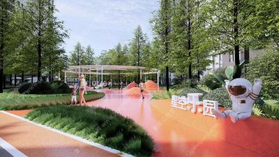 万科项目-红色系-森林穿越主题-儿童活动区SU精细模型