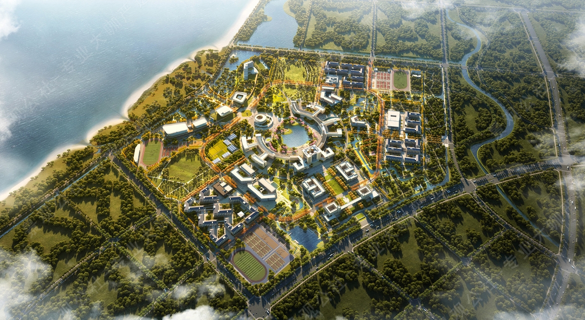 借鉴清华校园著名景点-“水木清华”等著名校园景观设计-创建诗意自然的大学校园景观-某高等院校新校区景观总体设计及CAD扩初设计