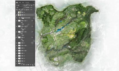 大地艺术农业肌理-美丽乡村-大型小镇规划-最新-3幅超高清-超精细PSD分层经典彩平图素材