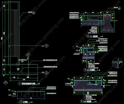 G-001-L-025现代化施工图-球场休憩座椅-景观小品施工图
