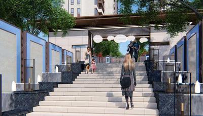 G-003-L-049次入口门房-大理石装饰台阶-中式对称灯柱-节点小场景施工图