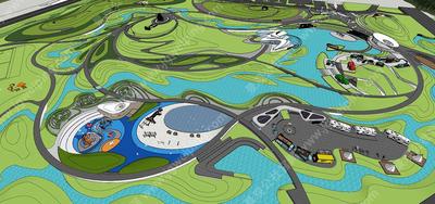 房车营地野炊公园-营帐度假郊野湿-某郊野湿地-房车度假-帐篷营地公园景观SU模型