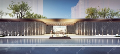 蓝调设计-超精致-高调性-酒店风格景观-下沉庭院叠水-精致私家花园-地产项目展示区景观全套施工图