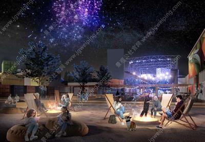 插画风格的经典分析-影片级别的表现效果-国外**院设计-某河道滨水公园项目景观设计方案