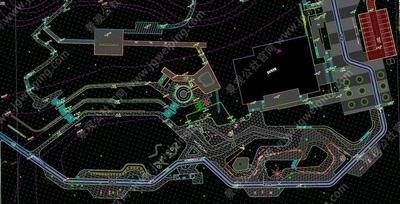 穿孔板景墙-艺术水泥坐凳-栈道廊桥-圆弧连廊-2023最新-山地公园（城市绿地）经典项目-某高科技办公项目周边绿地景观全套施工图
