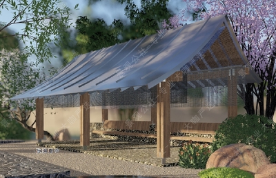 溪流湿地生态综合治理好项目-芦苇湿地景观-入水毛石台阶-吊桥楼-创意景观亭-某水生态综合治理项目景观全套施工图