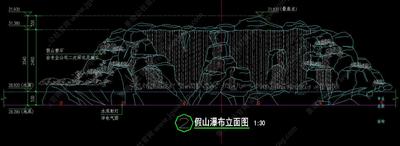 塑石假山瀑布-斜面立体花坛-禅意屋顶花园-企业总部基地办公区中庭及屋顶花园景观施工图