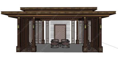 G-002-L-069新亚洲-新中式-特色亭廊、风雨廊SU模+CAD施工图