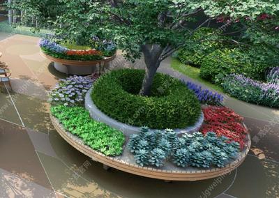 这样的花台摆几个是不是很屌呀-入口艺术叠水-中庭涌泉水景-雕塑镜面水景-某养老机构室外及屋顶花园景观全套施工图