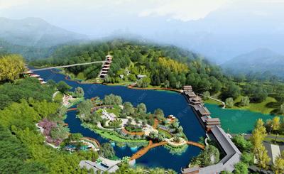 S-08-L-007度假山庄项目-某水电站度假山庄景观总体设计SU超精模型
