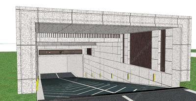 地产项目三级构筑标准化设计-地下车库出入口SU模型