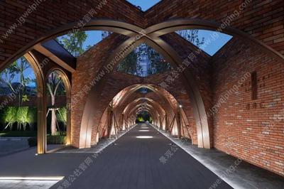 朗道院设计-调性超高的红砖艺术网红项目-现代材料应用经典参考案例-万科网红项目景观设计方案+施工图+实景图