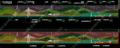 滨江绿道-经典桥下空间-大型浮雕景墙-最新-诗文山水垂直绿墙-秘境花园滨江剧场-某现代风格滨水绿道工程全套施工图