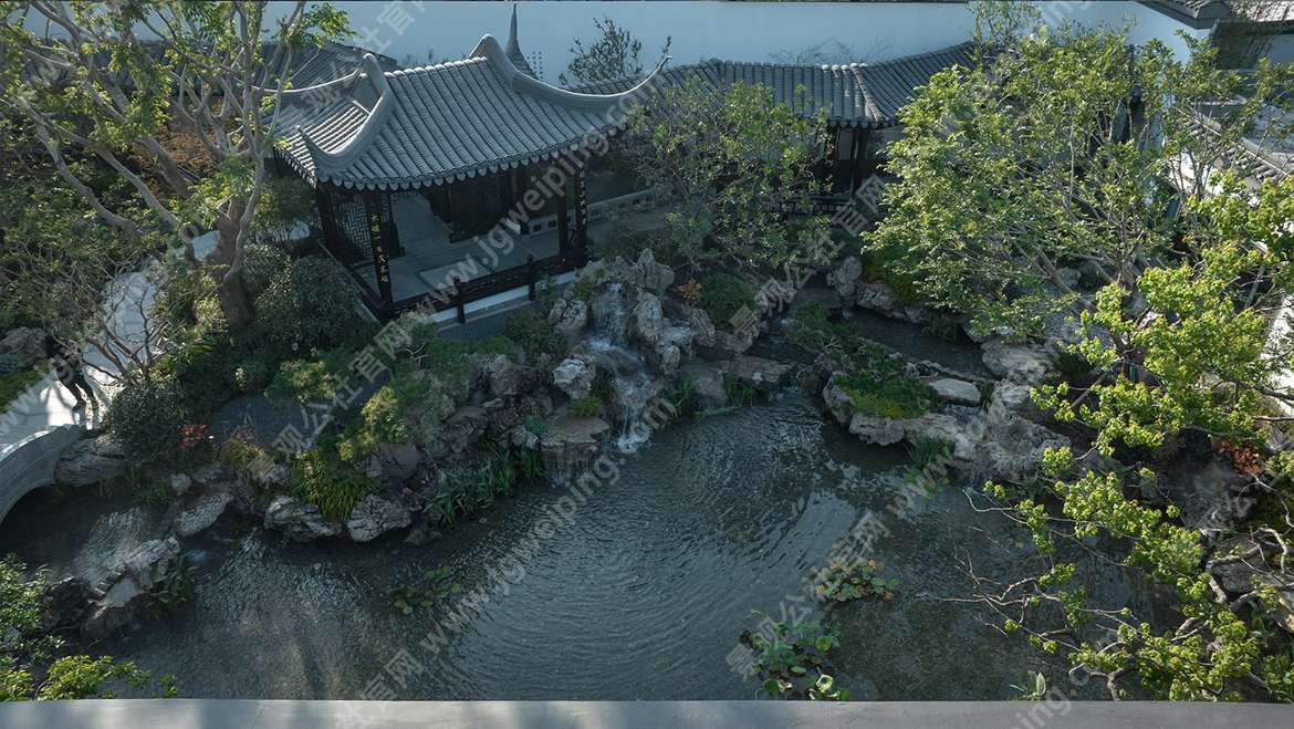 借鉴苏州名园-可园的构图布局-创造意境无限的立体山水画-建发某高端地产项目展示区景观园建施工图+实景图