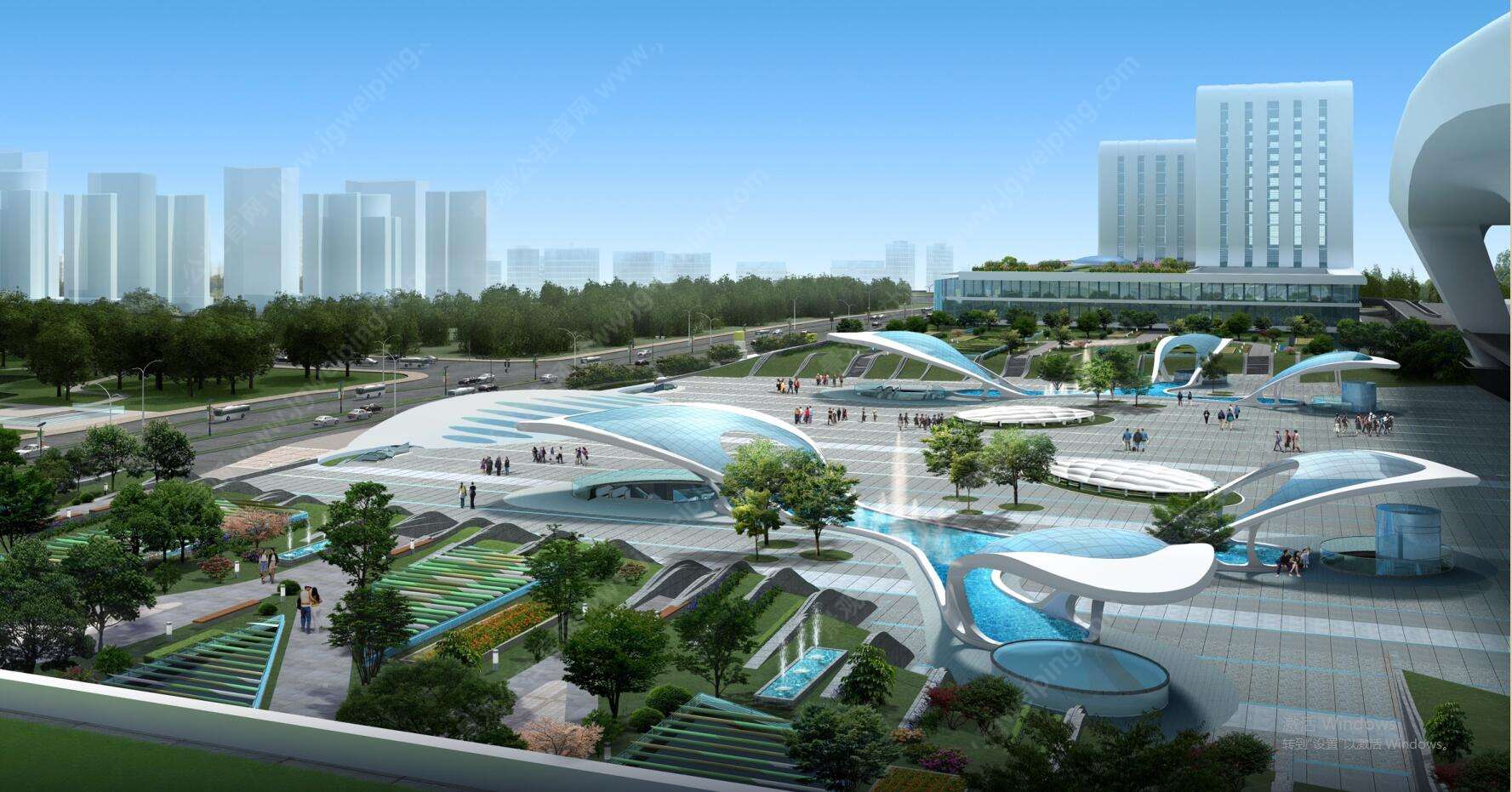 W-06-L-063某市高铁站广场景观设计方案