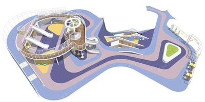 S-07-Z-119梦幻紫粉系-滑梯-健身设施儿童活动区SU模型