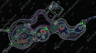 民俗文化不锈钢互动牌创意廊架-悬挑栈道-拱桥-阳光板钢结构廊架-某山地公园景观全套施工图