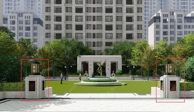 G-001-L-015新中式特色入口灯座-景观小品施工图