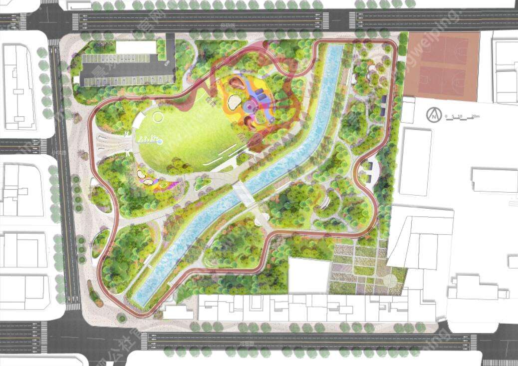 2023最新-一层一层上盖-没有一个多余图层-经典城市公园景观PSD分层彩色平面图