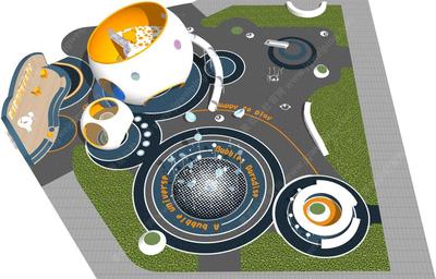 S-07-Z-147互动儿童景墙-特色创意滑梯-儿童活动区SU模型