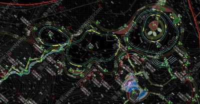 城市大型山地公园经典项目-梅花溪谷-湿地伊甸园-旱溪-花田-观景云台-树叶亭-某城市山地生态文化公园景观全套施工图