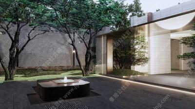 新加坡风格的极简清新-新中式艺术的蝉意雅趣-某高端地产项目展示区景观SU模型