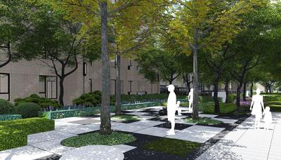 G-003-L-040黑白色系棋盘铺装-黑白棋子座凳-对弈小院-节点小场景施工图