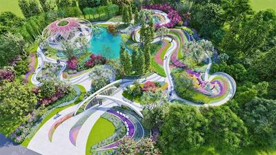 ID:S-09-L-172滨水花园景观设计SU模型-花海景观SU模型-现代滨水城市公园景观SU模型-曲线公园景观SU莫