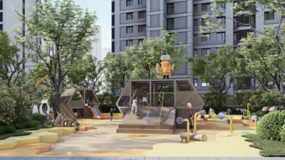 蜂巢树屋主题创意儿童活动区SU精细模型