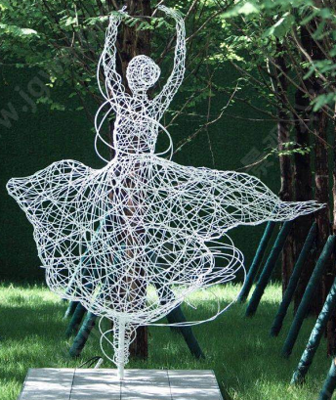 G-001-L-014芭蕾舞者舞姿造型-白色线条塑造-浪漫森林雕塑施工图